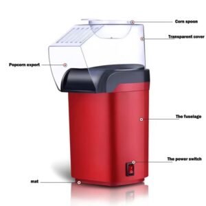 Best Hot Air Snack Popcorn Machine for Household Appliances 110V 220V 1200W Electric Popcorn Machine With Corn Measuring Cup. - Image 3
