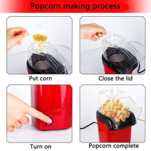 Best Hot Air Snack Popcorn Machine for Household Appliances 110V 220V 1200W Electric Popcorn Machine With Corn Measuring Cup. - Image 5