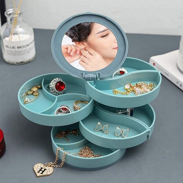 New Rotating Jewelry Box Four Layers Jewelry Packaging Box Accessories Jewelry Packaging Box