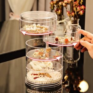 Rotating Acrylic Jewelry Organizer Box - Image 4
